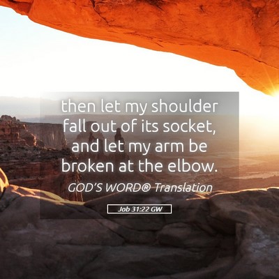 Picture 05 - Job 31:22 GW - then let my shoulder fall out of its socket, and - Bible Verse Picture