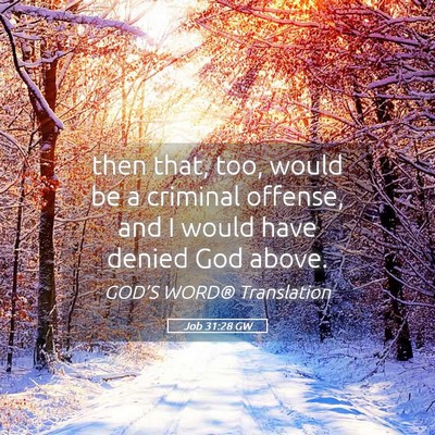 Picture 05 - Job 31:28 GW - then that, too, would be a criminal offense, and - Bible Verse Picture