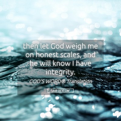 Picture 05 - Job 31:6 GW - then let God weigh me on honest scales, and he - Bible Verse Picture