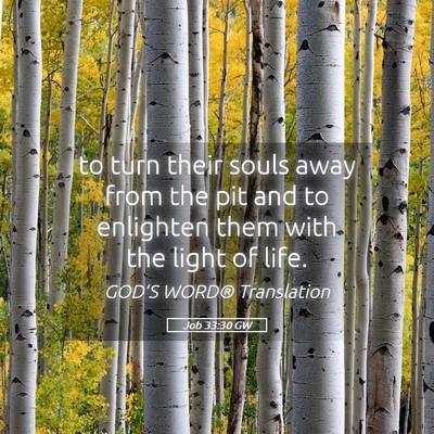 Picture 05 - Job 33:30 GW - to turn their souls away from the pit and to - Bible Verse Picture