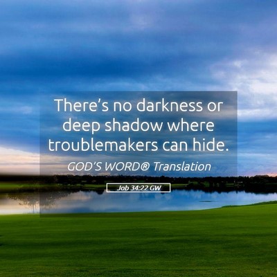 Picture 05 - Job 34:22 GW - There’s no darkness or deep shadow where - Bible Verse Picture