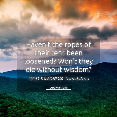 Picture 05 - Job 4:21 GW - Haven’t the ropes of their tent been loosened? - Bible Verse Picture