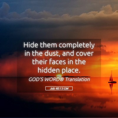 Picture 05 - Job 40:13 GW - Hide them completely in the dust, and cover their - Bible Verse Picture