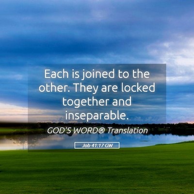 Picture 05 - Job 41:17 GW - Each is joined to the other. They are locked - Bible Verse Picture