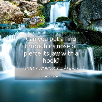Picture 05 - Job 41:2 GW - Can you put a ring through its nose or pierce its - Bible Verse Picture