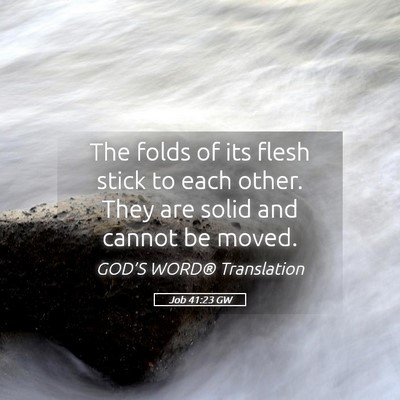 Picture 05 - Job 41:23 GW - The folds of its flesh stick to each other. They - Bible Verse Picture