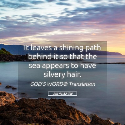 Picture 05 - Job 41:32 GW - It leaves a shining path behind it so that the - Bible Verse Picture