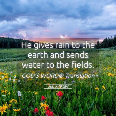 Picture 05 - Job 5:10 GW - He gives rain to the earth and sends water to the - Bible Verse Picture