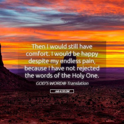 Picture 05 - Job 6:10 GW - Then I would still have comfort. I would be happy - Bible Verse Picture