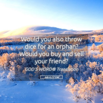 Picture 05 - Job 6:27 GW - Would you also throw dice for an orphan? Would - Bible Verse Picture