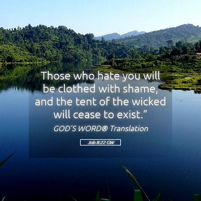 Picture 05 - Job 8:22 GW - Those who hate you will be clothed with shame, - Bible Verse Picture