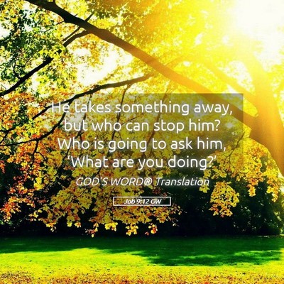 Picture 05 - Job 9:12 GW - He takes something away, but who can stop him? - Bible Verse Picture
