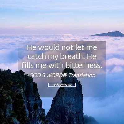 Picture 05 - Job 9:18 GW - He would not let me catch my breath. He fills me - Bible Verse Picture
