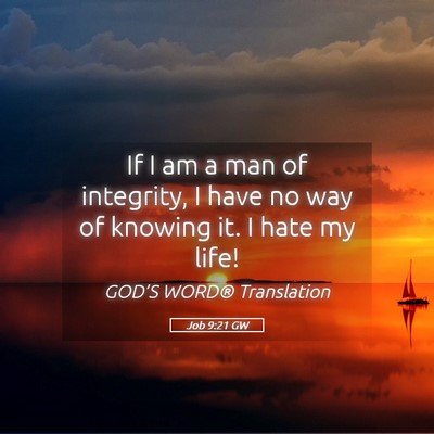 Picture 05 - Job 9:21 GW - If I am a man of integrity, I have no way of - Bible Verse Picture