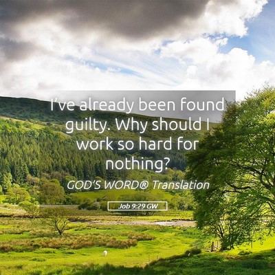 Picture 05 - Job 9:29 GW - I’ve already been found guilty. Why should I - Bible Verse Picture