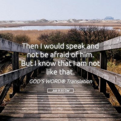 Picture 05 - Job 9:35 GW - Then I would speak and not be afraid of him. But - Bible Verse Picture