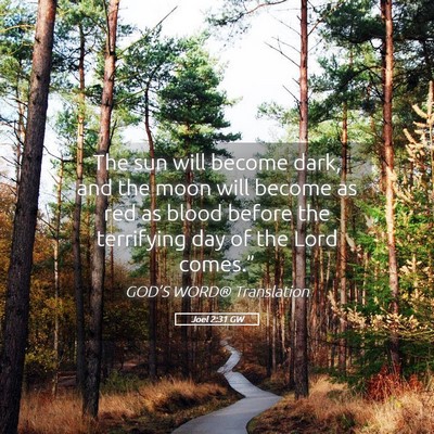 Picture 05 - Joel 2:31 GW - The sun will become dark, and the moon will - Bible Verse Picture