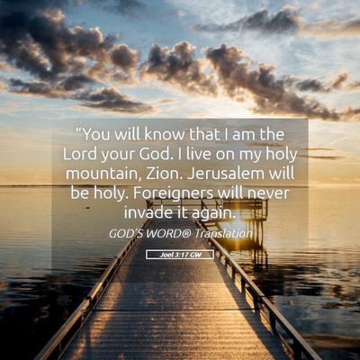 Picture 05 - Joel 3:17 GW - “You will know that I am the Lord your God. I - Bible Verse Picture