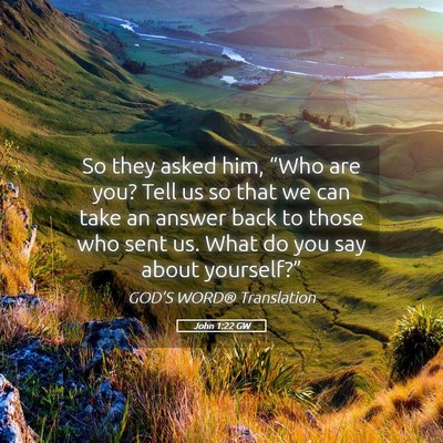Picture 05 - John 1:22 GW - So they asked him, “Who are you? Tell us so - Bible Verse Picture