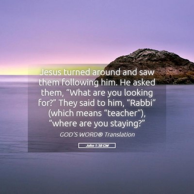 Picture 05 - John 1:38 GW - Jesus turned around and saw them following him. - Bible Verse Picture