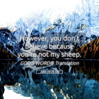 Picture 05 - John 10:26 GW - However, you don’t believe because you’re not - Bible Verse Picture