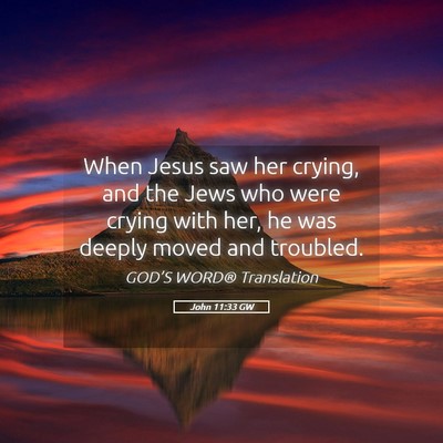 Picture 05 - John 11:33 GW - When Jesus saw her crying, and the Jews who were - Bible Verse Picture