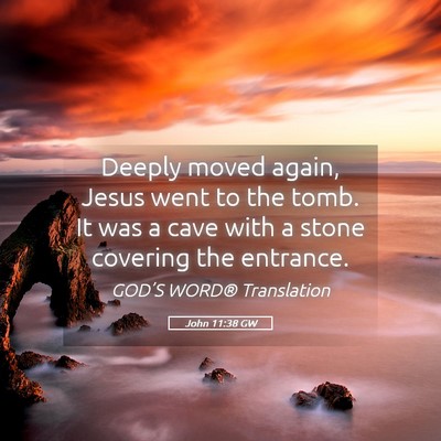 Picture 05 - John 11:38 GW - Deeply moved again, Jesus went to the tomb. It - Bible Verse Picture