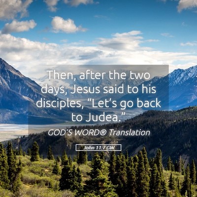 Picture 05 - John 11:7 GW - Then, after the two days, Jesus said to his - Bible Verse Picture