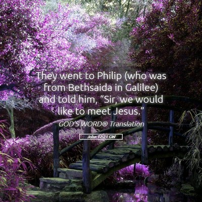 Picture 05 - John 12:21 GW - They went to Philip (who was from Bethsaida in - Bible Verse Picture