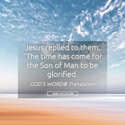 Picture 05 - John 12:23 GW - Jesus replied to them, “The time has come for - Bible Verse Picture