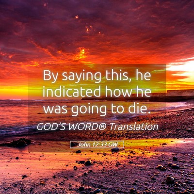Picture 05 - John 12:33 GW - By saying this, he indicated how he was going to - Bible Verse Picture