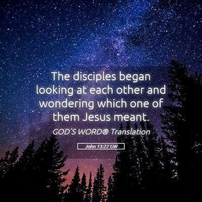 Picture 05 - John 13:22 GW - The disciples began looking at each other and - Bible Verse Picture