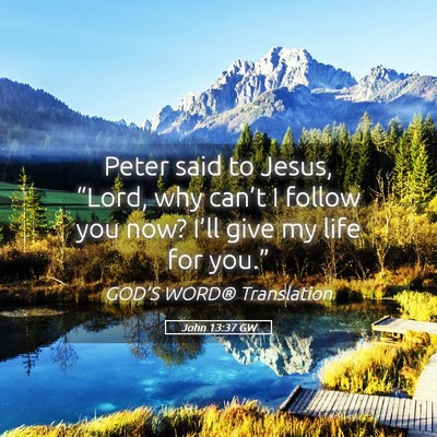 Picture 05 - John 13:37 GW - Peter said to Jesus, “Lord, why can’t I - Bible Verse Picture