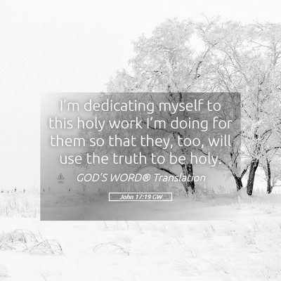 Picture 05 - John 17:19 GW - I’m dedicating myself to this holy work I’m - Bible Verse Picture