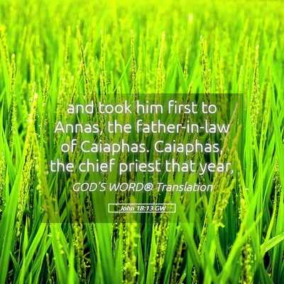 Picture 05 - John 18:13 GW - and took him first to Annas, the father-in-law of - Bible Verse Picture