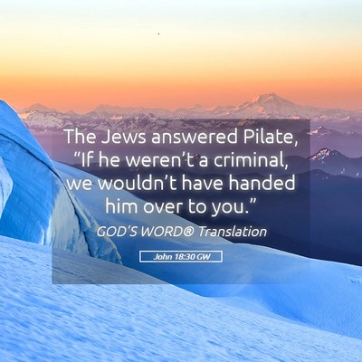 Picture 05 - John 18:30 GW - The Jews answered Pilate, “If he weren’t a - Bible Verse Picture
