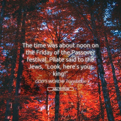 Picture 05 - John 19:14 GW - The time was about noon on the Friday of the - Bible Verse Picture