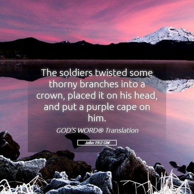 Picture 05 - John 19:2 GW - The soldiers twisted some thorny branches into a - Bible Verse Picture