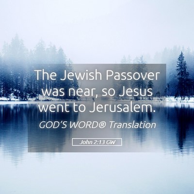 Picture 05 - John 2:13 GW - The Jewish Passover was near, so Jesus went to - Bible Verse Picture