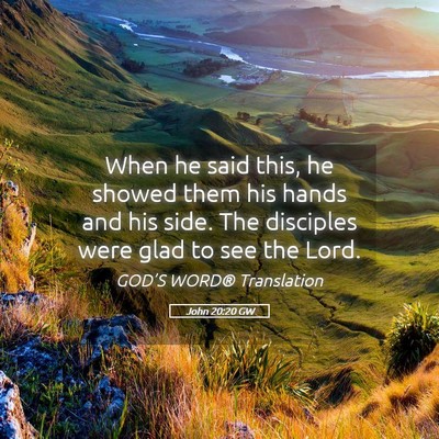 Picture 05 - John 20:20 GW - When he said this, he showed them his hands and - Bible Verse Picture