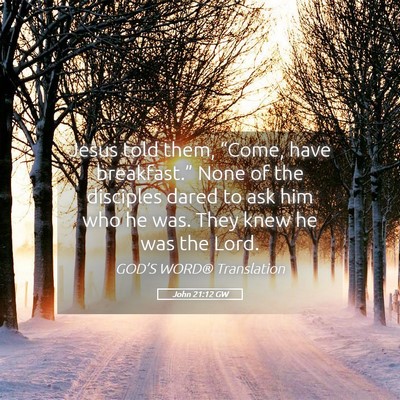 Picture 05 - John 21:12 GW - Jesus told them, “Come, have breakfast.” None - Bible Verse Picture