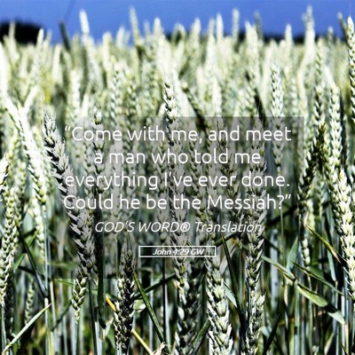Picture 05 - John 4:29 GW - “Come with me, and meet a man who told me - Bible Verse Picture
