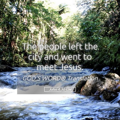 Picture 05 - John 4:30 GW - The people left the city and went to meet - Bible Verse Picture
