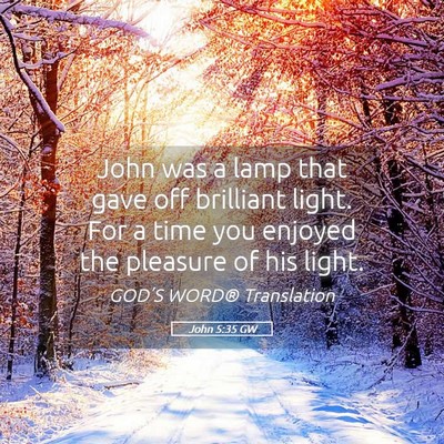 Picture 05 - John 5:35 GW - John was a lamp that gave off brilliant light. - Bible Verse Picture