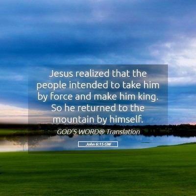 Picture 05 - John 6:15 GW - Jesus realized that the people intended to take - Bible Verse Picture