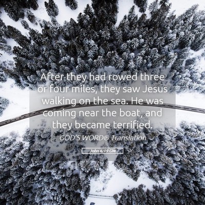 Picture 05 - John 6:19 GW - After they had rowed three or four miles, they - Bible Verse Picture