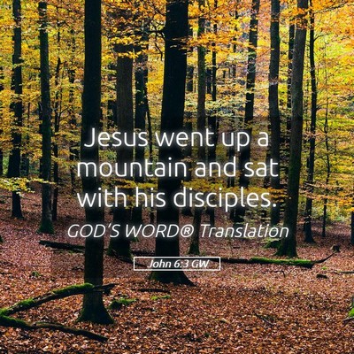 Picture 05 - John 6:3 GW - Jesus went up a mountain and sat with his - Bible Verse Picture