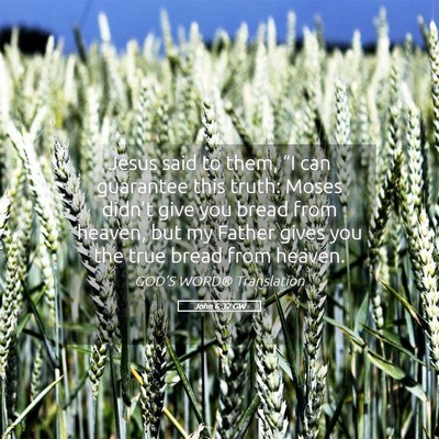 Picture 05 - John 6:32 GW - Jesus said to them, “I can guarantee this - Bible Verse Picture