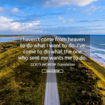 Picture 05 - John 6:38 GW - I haven’t come from heaven to do what I want to - Bible Verse Picture