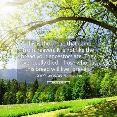 Picture 05 - John 6:58 GW - This is the bread that came from heaven. It is - Bible Verse Picture